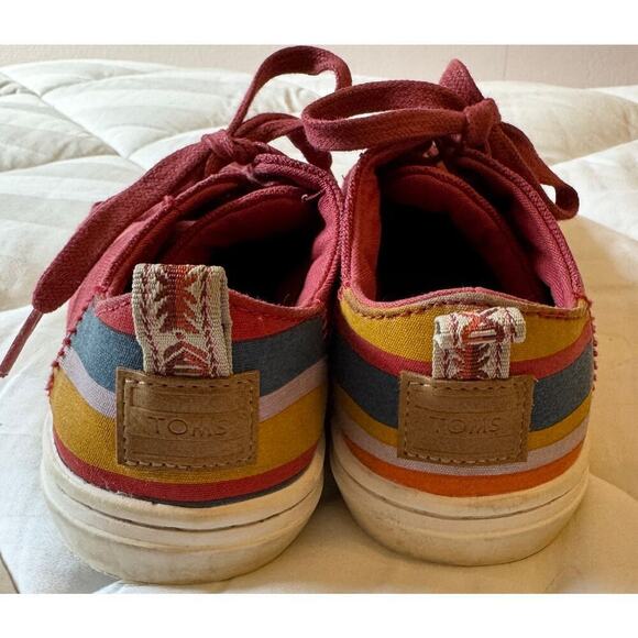 TOMS Lenny Lace Up Cotton Canvas Sneakers Casual Shoes Big Kid Size 1 - Picture 6 of 8